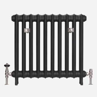 Emmeline I 27in slimline cast iron radiator in Matt Black finish