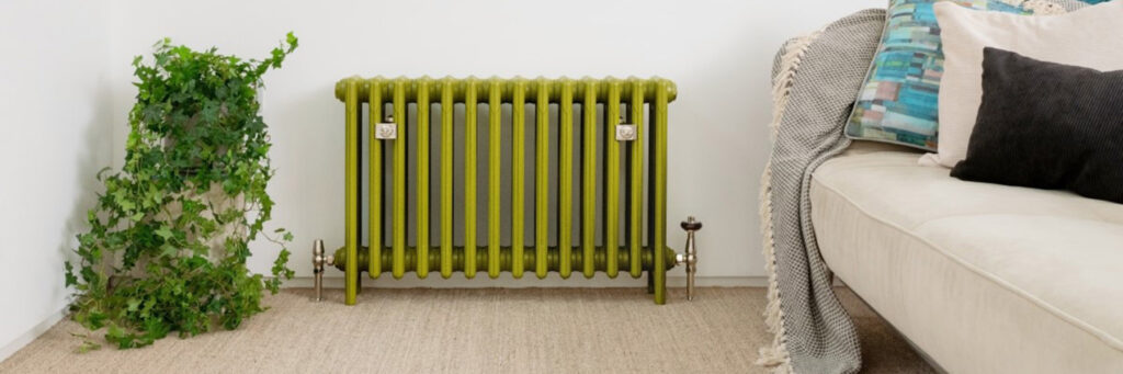 Custom made cast iron radiator in living room