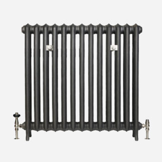 Emmeline II 870mm cast iron radiator in black iron finish