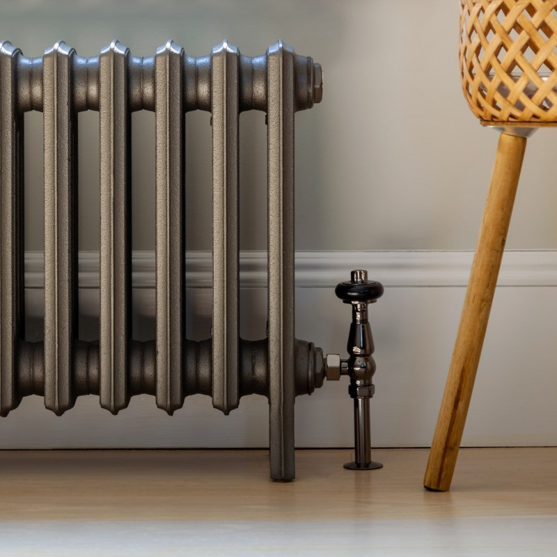 cast iron radiator in New Jersey lakeside house