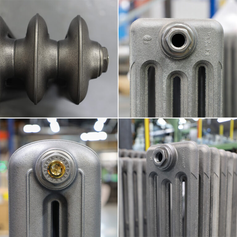 Flanged radiator bushes with parallel threads are used on sectional radiators made after the mid 1970s. This image illustrates what a flanged bush looks like.