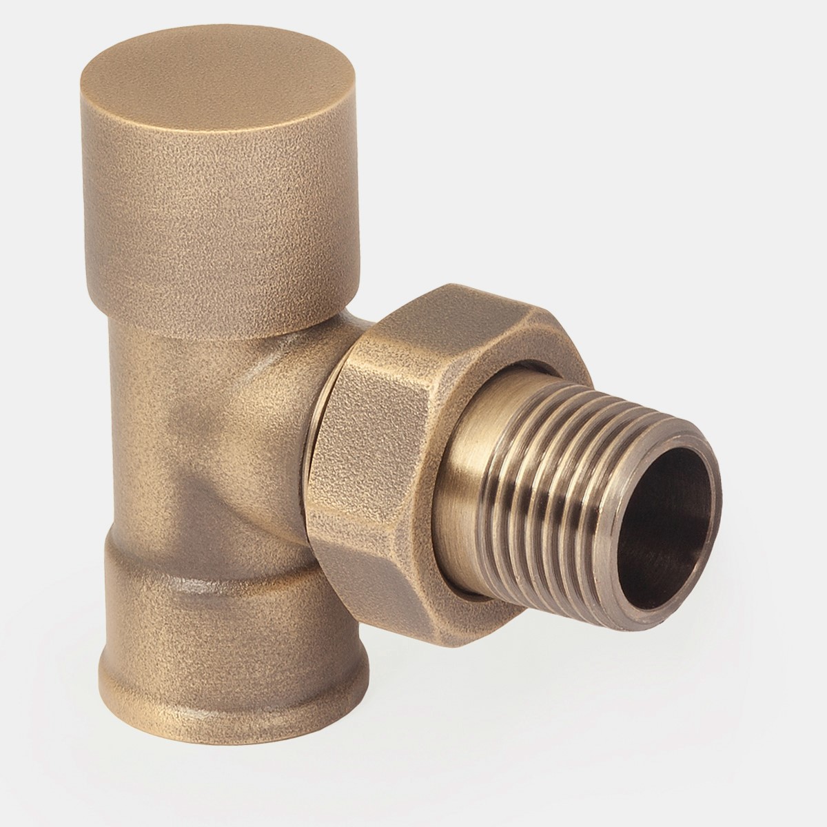 ½" Niva FIP Angled Lockshield in Natural Brass - angled view