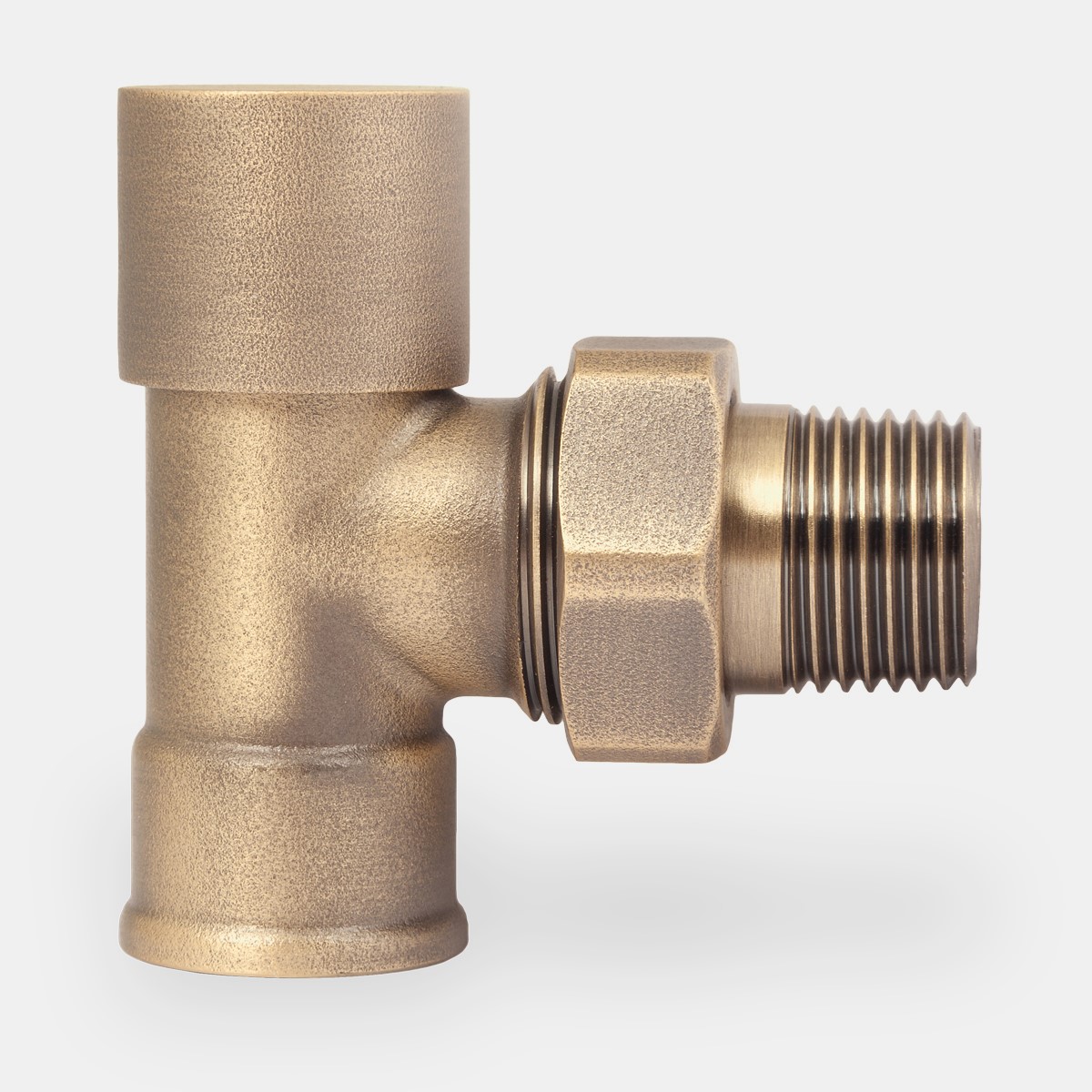 ½" Niva FIP Angled Lockshield in Natural Brass