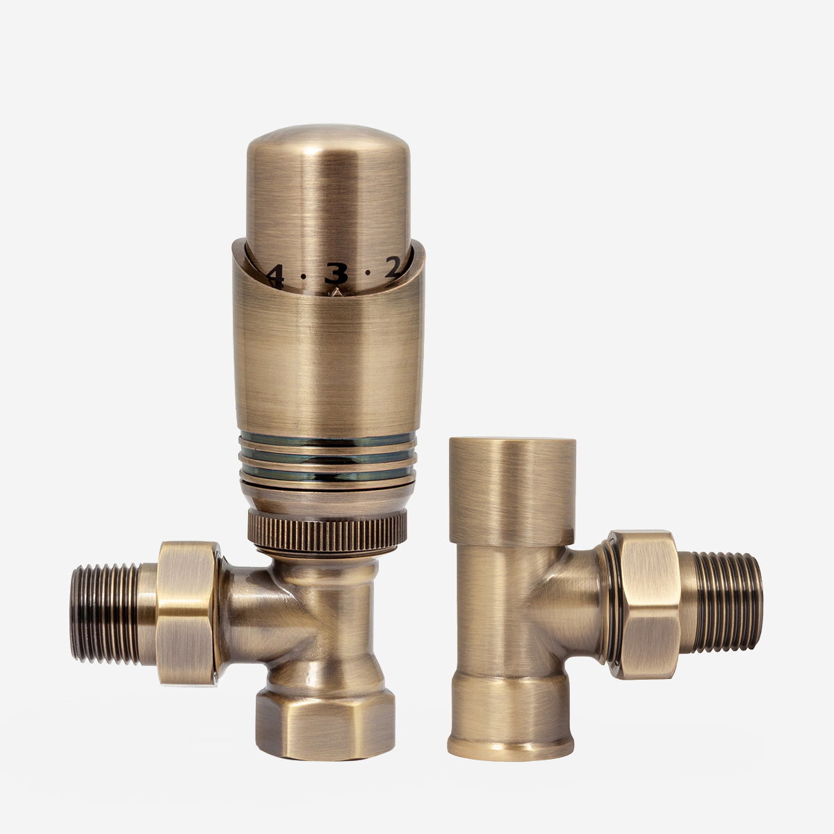 ½" Niva FIP Angled TRV Pair in Antique Brass