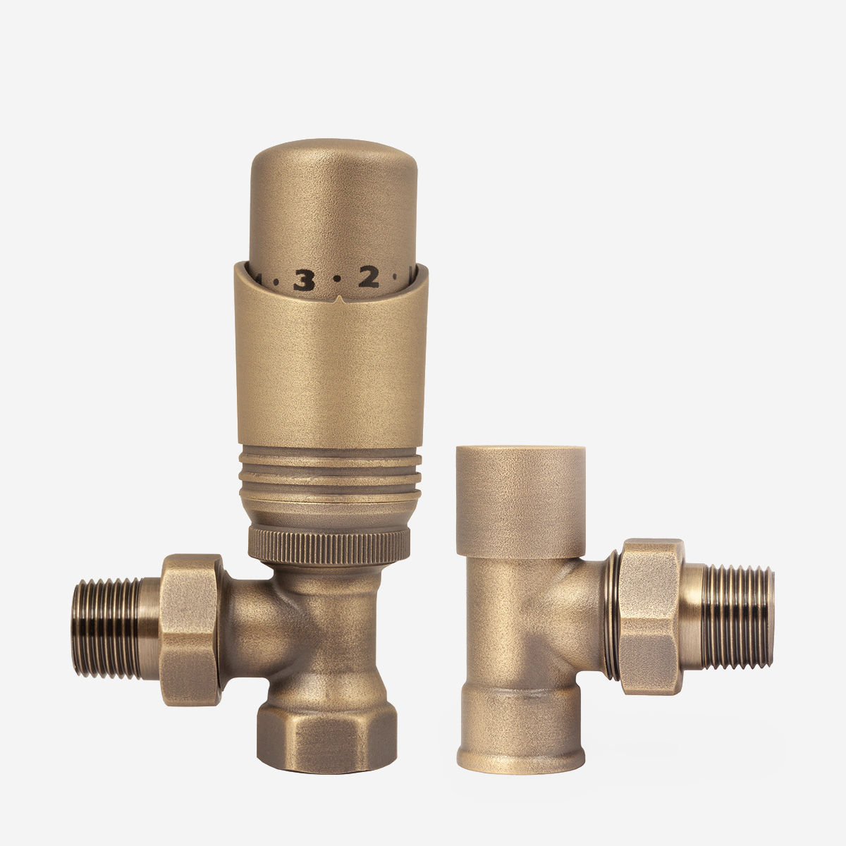 ½" Niva FIP Angled TRV Pair in Natural Brass