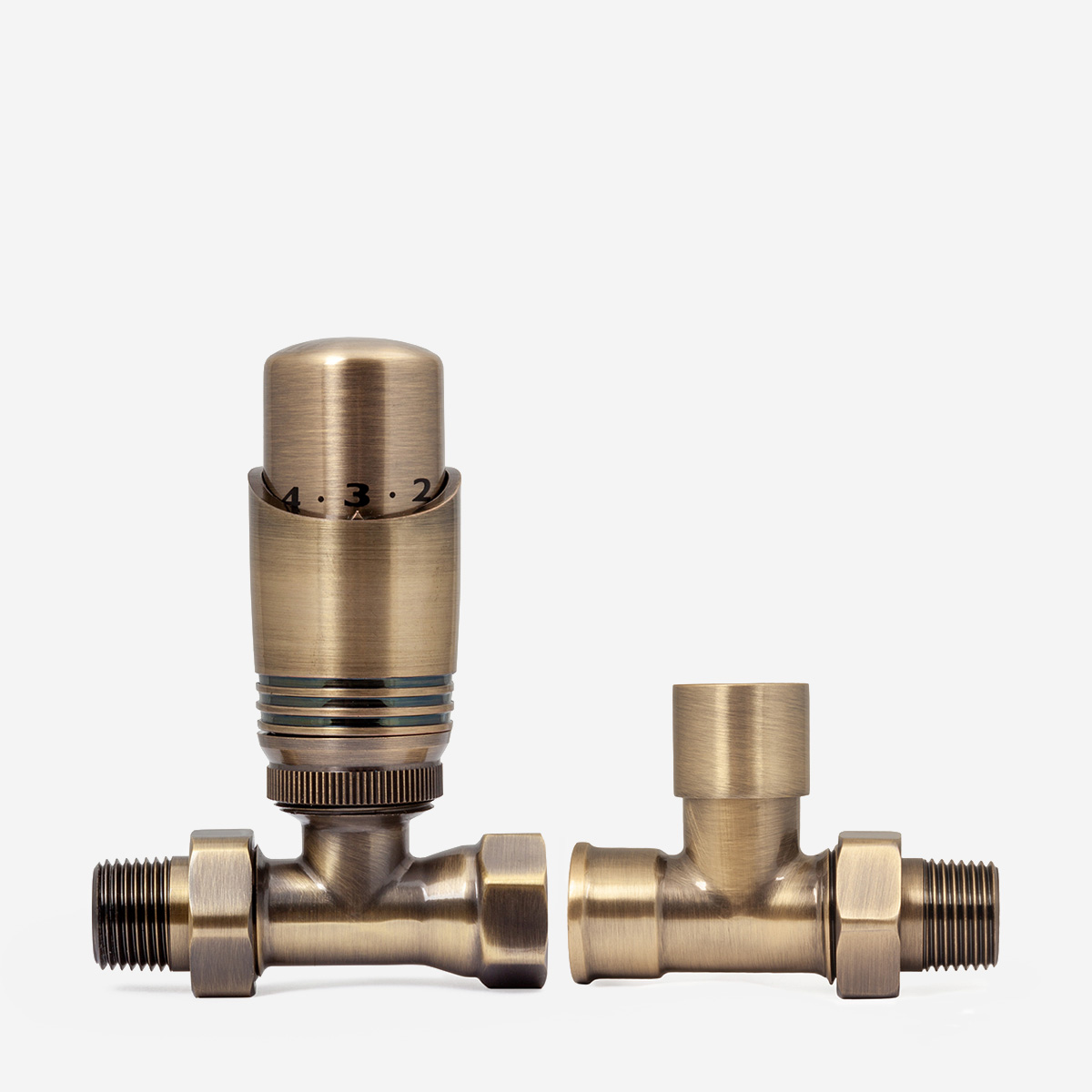 ½" Niva FIP Straight TRV Pair in Antique Brass