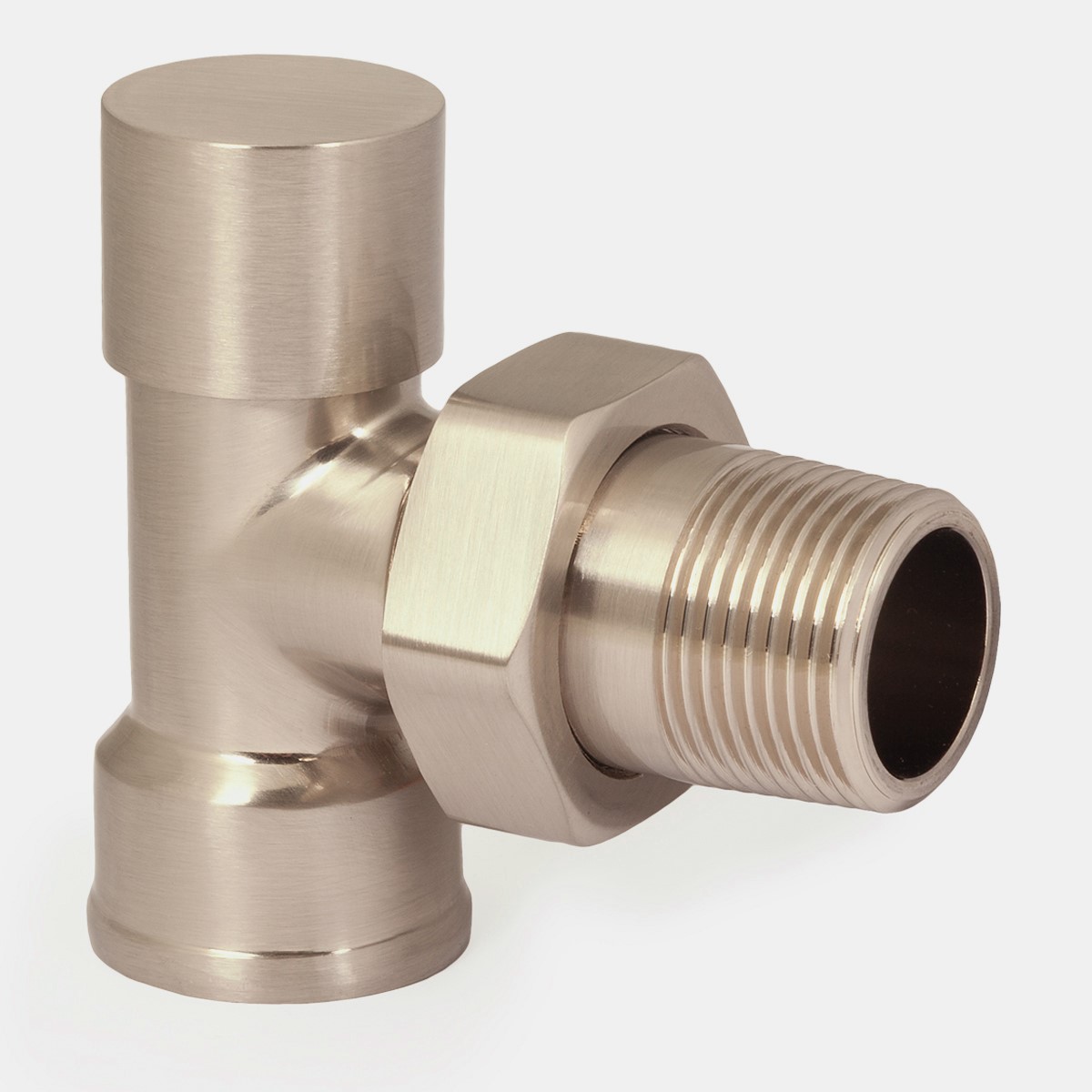 ¾" Niva FIP Angled Lockshield in Satin Nickel - angled view