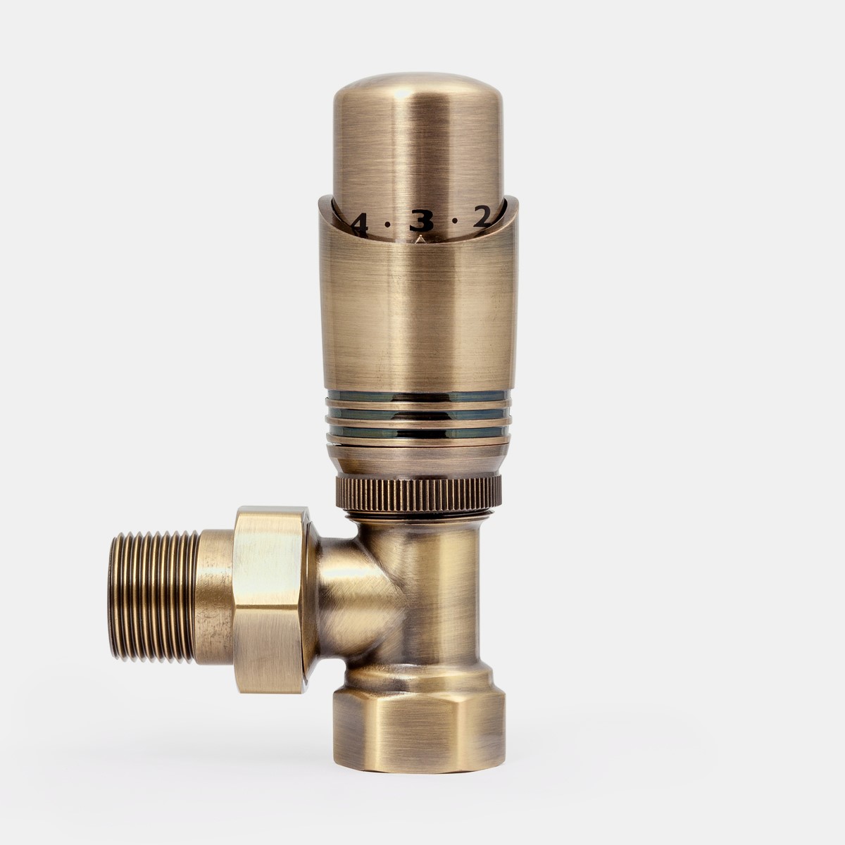 ¾" Niva FIP Angled TRV in Antique Brass