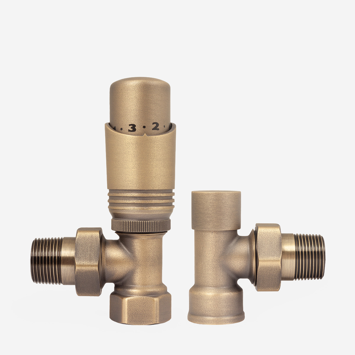 ¾" Niva FIP Angled TRV Pair in Natural Brass