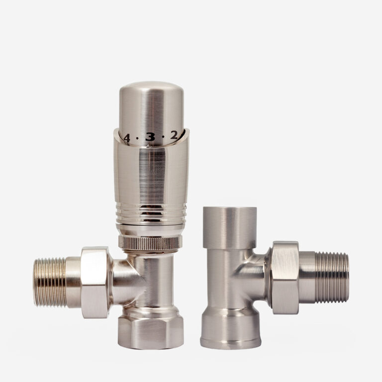 ¾" Niva FIP Angled TRV Pair in Satin Nickel