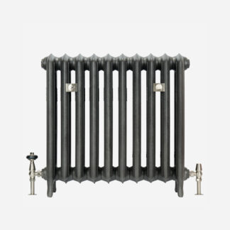 Emmeline III 670mm cast iron radiator in black iron finish