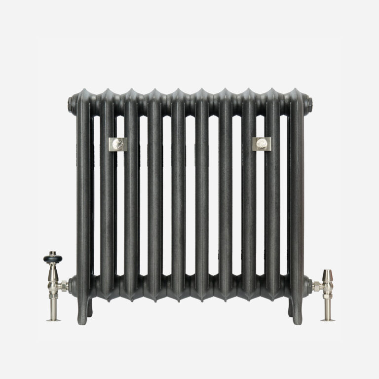Emmeline III 670mm cast iron radiator in black iron finish