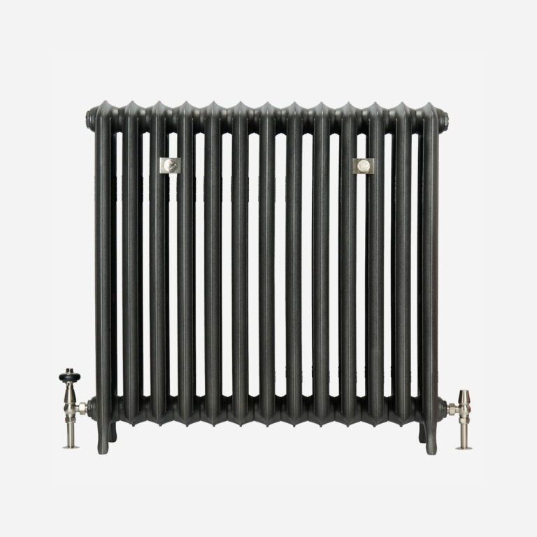 Emmeline III 870mm cast iron radiator in black iron finish