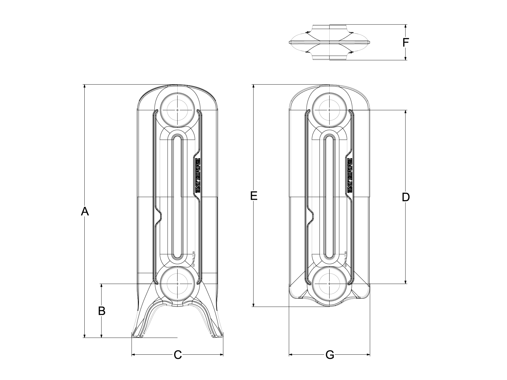 Emmeline II 470mm technical drawing