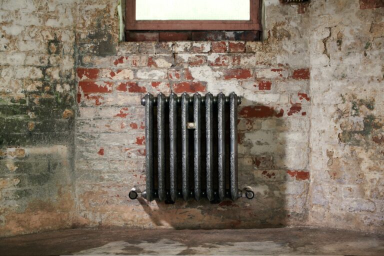 wall hung cast iron radiator in full polish finish