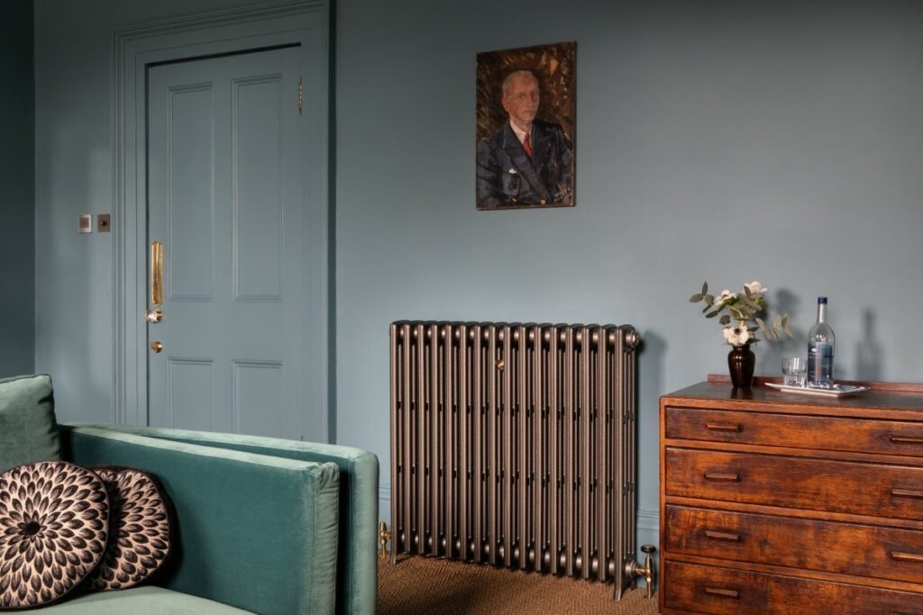 Cast iron radiator by Castrads custom finished in Bronze Gold
