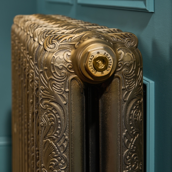 The 2 column Rococo radiator in Aged Gold.