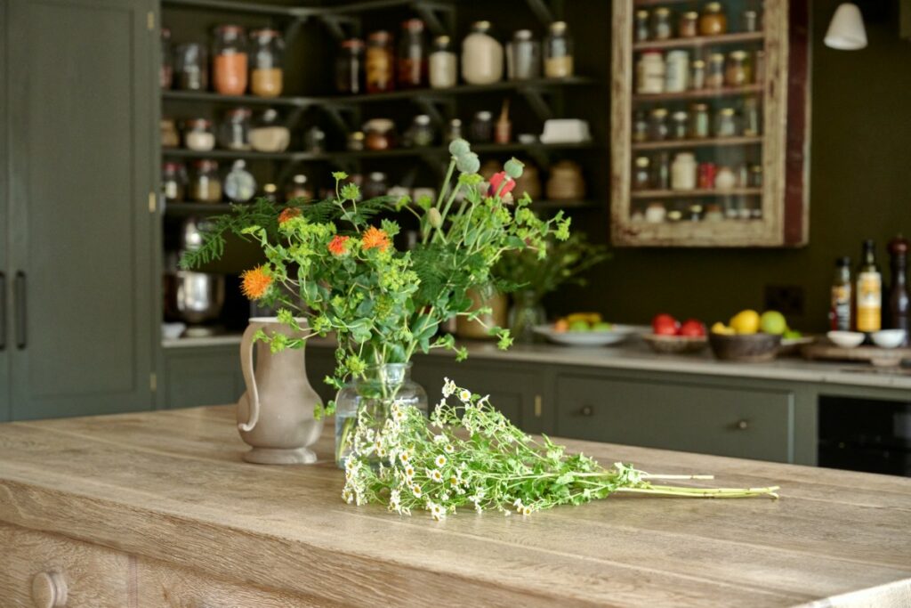 Devol kitchen in a Somerset farmhouse with Castrads cast iron radiators