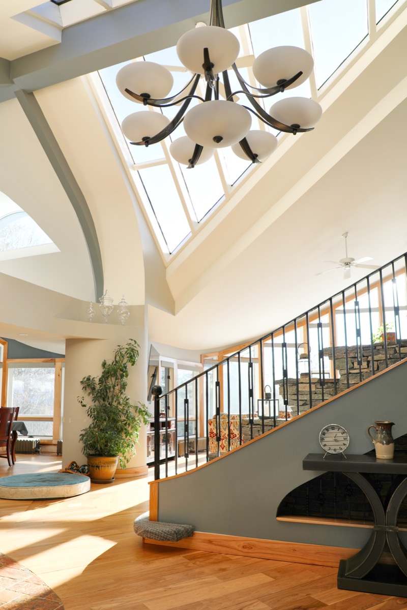 Wrought Iron lights by Hubbard and Forge in Hillside Farmhouse, Vermont