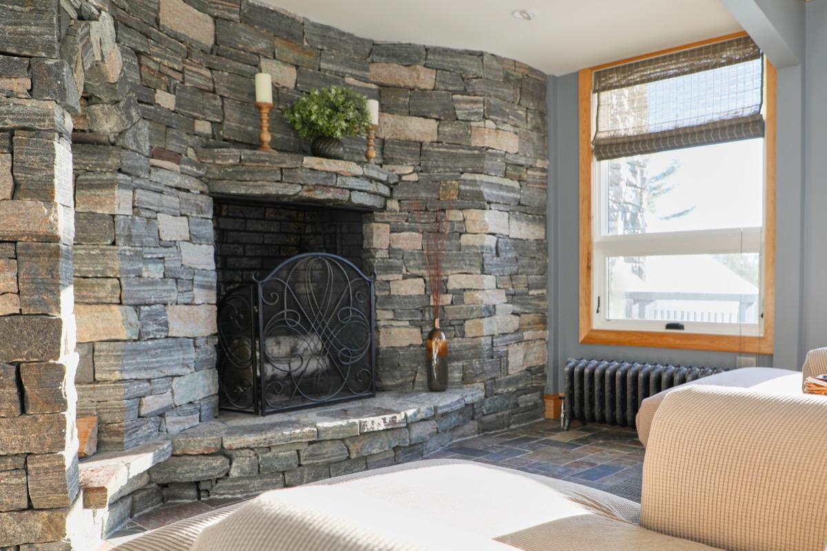 Hillside Farmhouse interior, Shrewsbury, Vermont with Castrads cast iron radiators
